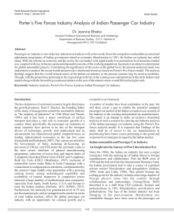 Porter`s Five Forces Industry Analysis of Indian Passenger Car Industry