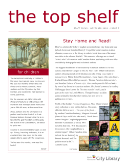 Top Shelf for Website_Issue 7 - North Vancouver City Library