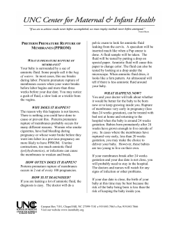Preterm Premature Rupture of Membranes