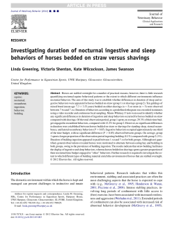Investigating duration of nocturnal ingestive and sleep behaviors of