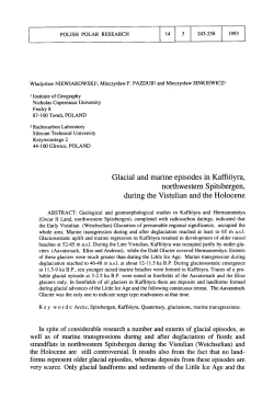 Glacial and marine episodes in Kaffioyra, northwestern Spitsbergen
