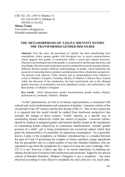 the metamorphosis of `lolita` identity within the transformed gender