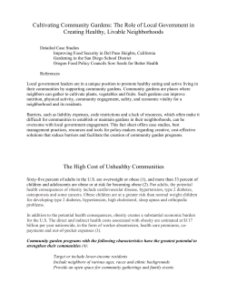 Cultivating Community Gardens: The Role of Local Government in