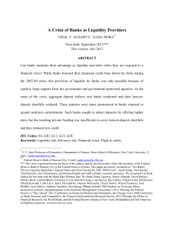 A Crisis of Banks as Liquidity Providers