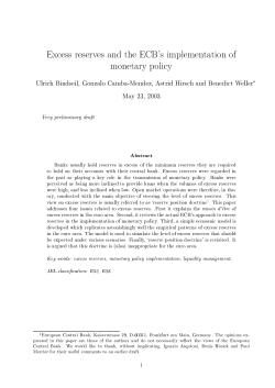 Excess reserves and the ECB`s implementation of monetary policy