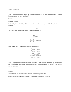 Chapter 11 Homework 11.46 A 0.48 mole sample of helium gas
