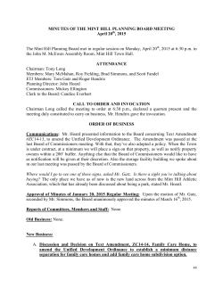 minutes of the mint hill board of adjustment