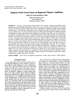 Impacts of the Great Lakes on Regional Climate Conditions