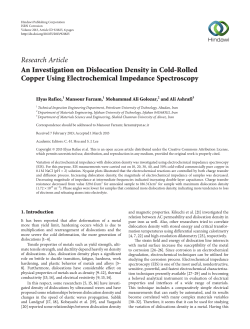 An Investigation on Dislocation Density in Cold