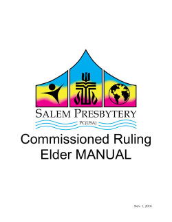 Commissioned Ruling Elder MANUAL