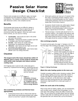 Passive Solar Home Design Checklist