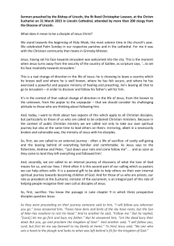 Sermon preached by the Bishop of Lincoln, the Rt Revd Christopher