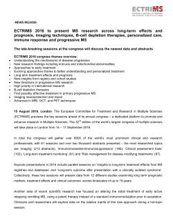 ECTRIMS 2016 to present MS research across long