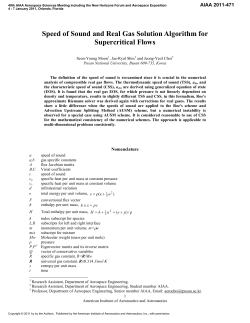 Speed of Sound and Real Gas Solution Algorithm for Supercritical