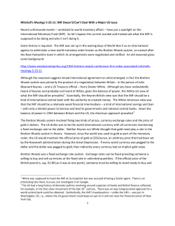1 Mitchell`s Musings 5-23-11: IMF Doesn`t/Can`t Deal With a Major