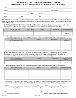 Burial Assistance - Old Harbor Native Corporation