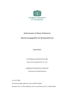 Determinants of Music Preference (Bestimmungsgr&ouml;&szlig;en