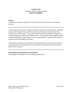 Southeast Tech Council Bylaw Revision Report