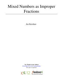 Mixed Numbers as Improper Fractions - cK-12