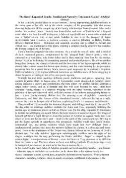 The Hero`s Expanded Family. Familial and Narrative Tensions in