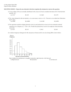 Statistics Area Test - Louisiana Mu Alpha Theta