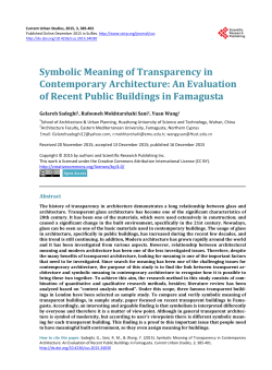 Symbolic Meaning of Transparency in Contemporary Architecture