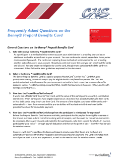 Announcing the Benny   Prepaid Benefits Card