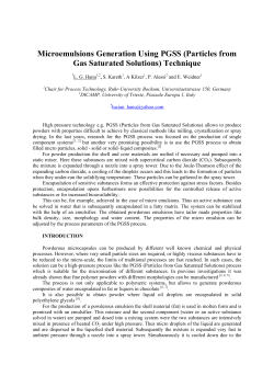 Microemulsions generating using PGSS (Particle from Gas