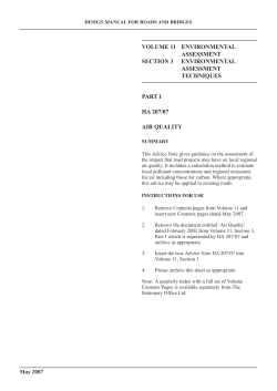 DMRB VOLUME 11 SECTION 3 PART 1 - HA 207/07
