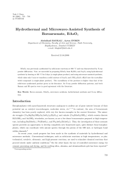 Hydrothermal and Microwave-Assisted Synthesis