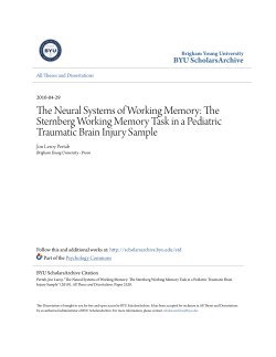The Sternberg Working Memory Task in a Pediatric Traumatic Brain