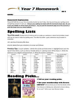 Spelling Lists