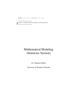 Mathematical Modeling (Instructor Version)