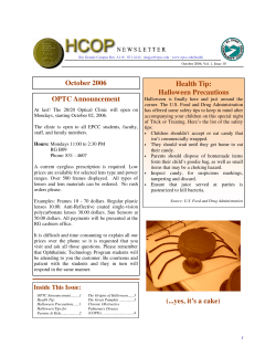 October 2006 OPTC Announcement Health Tip