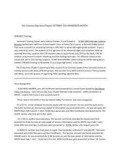 San Francisco Bay Area Chapter OCTOBER SCA AWARENESS