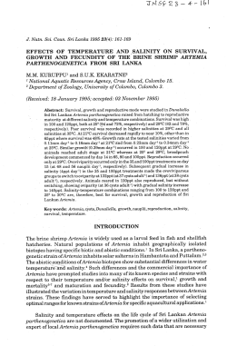 effects of temperature and *salinity on surwal, growth and fecundity