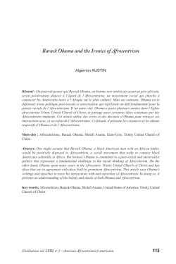 Barack Obama and the Ironies of Afrocentrism