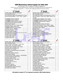 2016-2017 Supply Lists - The Universal Academy of Florida