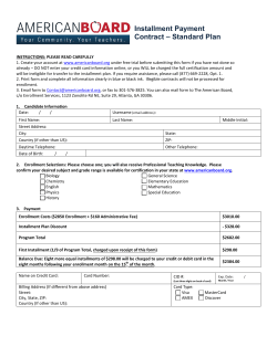 Installment Payment Contract &ndash; Standard Plan