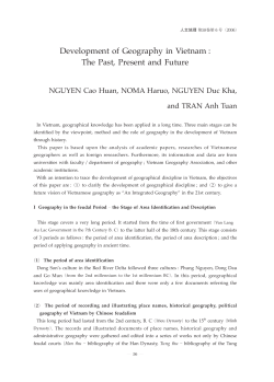 Development of Geography in Vietnam : The Past