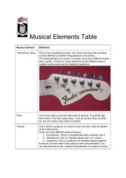 Musical Elements Table
