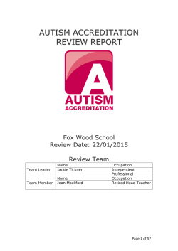AUTISM ACCREDITATION REVIEW REPORT