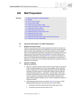 DMM 245 Standard Mail Preparation for Commercial Letters, Flats