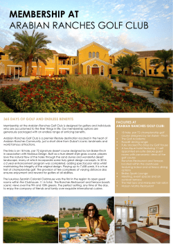 MeMbership at ArAbiAn rAnches Golf club