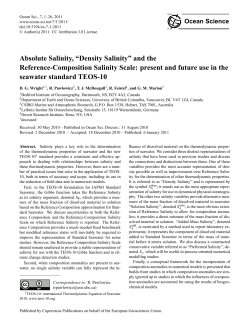 Absolute Salinity, “Density Salinity” and the Reference