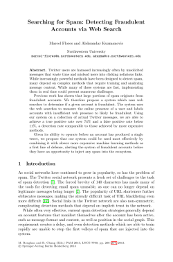 LNCS 7799 - Searching for Spam: Detecting Fraudulent Accounts