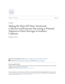 Making the Most of El Nino: Stormwater Collection and Rainwater