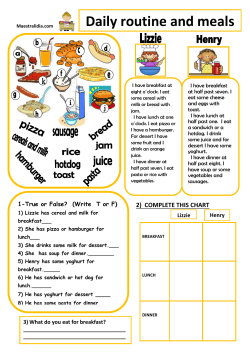 Daily routine and meals