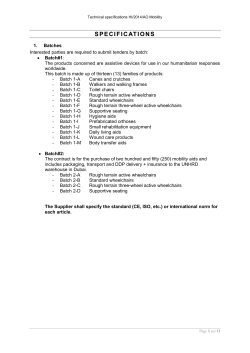 specifications - Handicap International