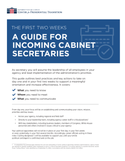 A Guide for Incoming Cabinet Secretaries